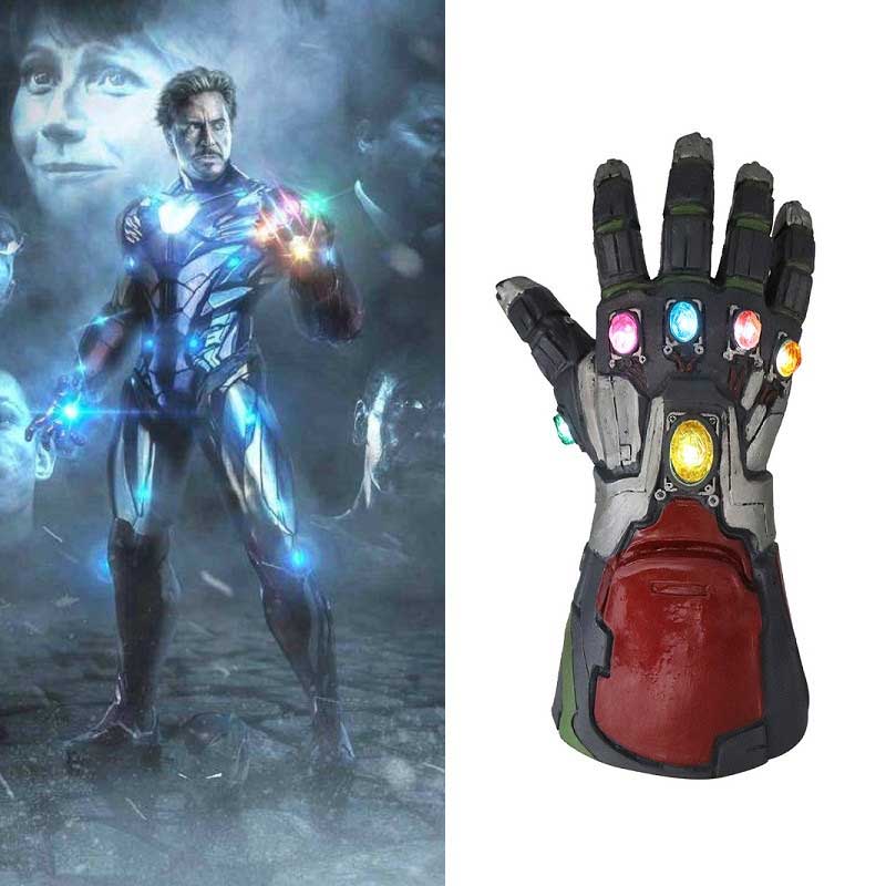 Avengers Endgame Thanos Iron Man Infinity Gauntlet LED Light Gloves Adult Kids 