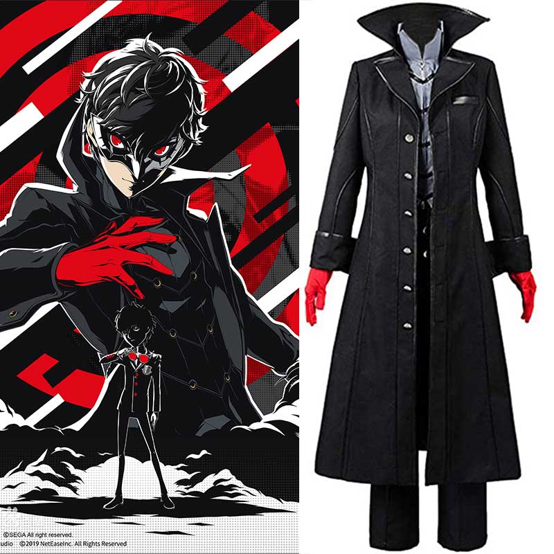 Persona 5 Joker Protagonist Cosplay Costume Uniform Outfit Halloween Suit Coat