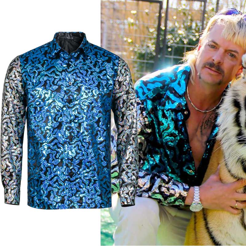 mens sequin tiger shirt
