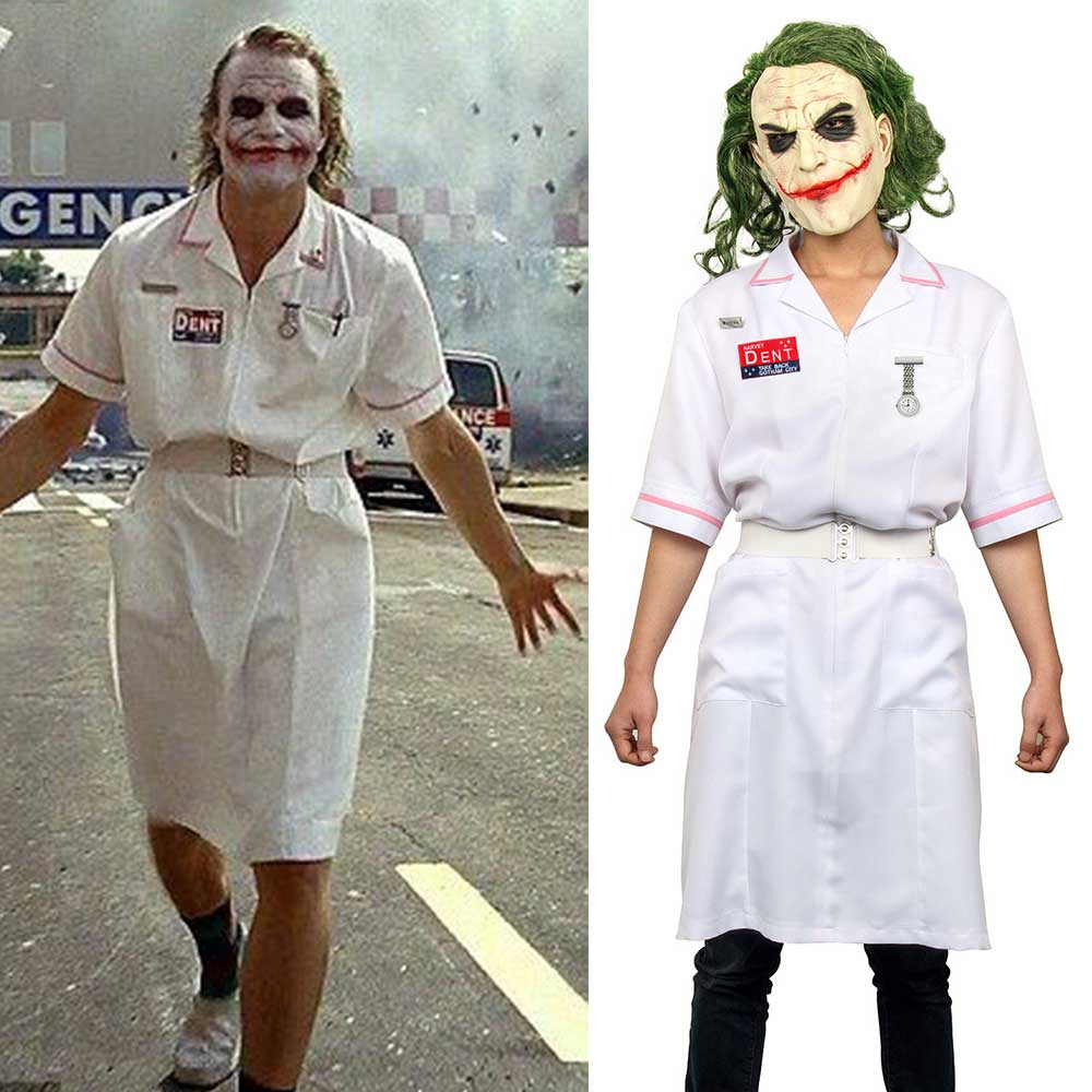 Batman Joker Nurse Cosplay Costume White Uniform Dress