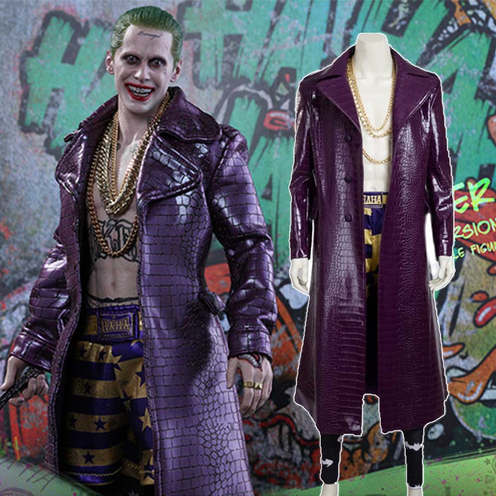 Suicide Squad Batman The Joker Jared Leto Outfits Coat Cosplay Costume Halloween
