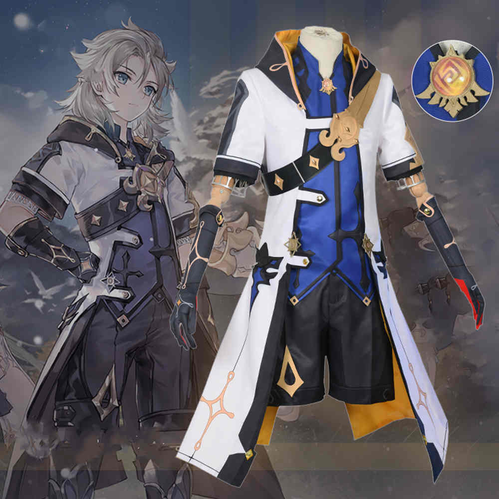 Game Genshin Impact Albedo the Kreideprinz Cosplay Costume Adult