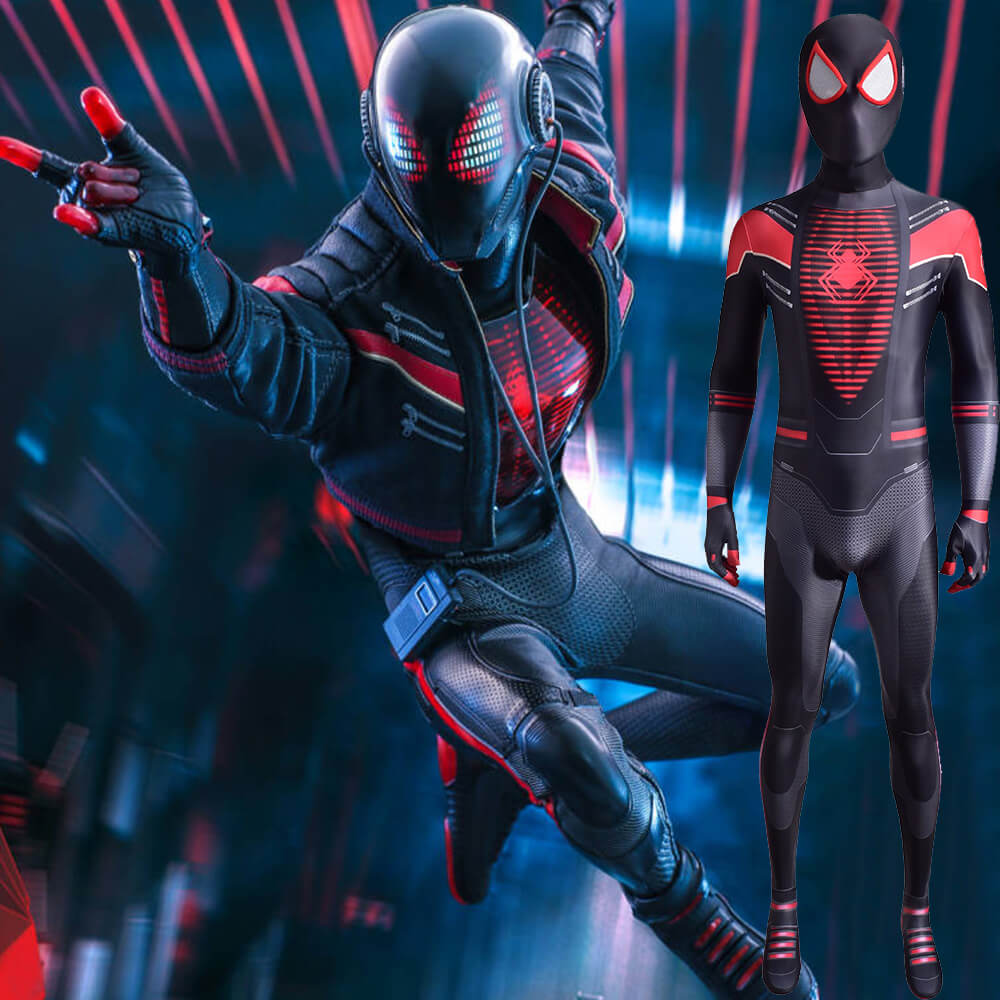 Miles Morales Cosplay Costume Men Halloween Jumpsuit Suit 2020 Spider Man 