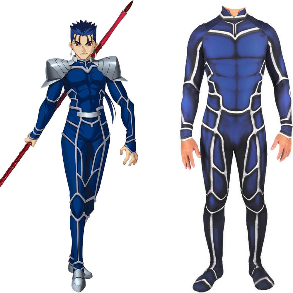 Details about   Fate Stay Night FGO Cu Chulainn Caster Custom Size Uniforms Cosplay Costume LK 